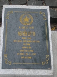 Nhắn tìm thân nhân liệt sỹ Nguyễn Lũy Thi