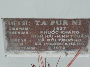 Nhắn tìm thân nhân liệt sỹ Ta Pur Ni