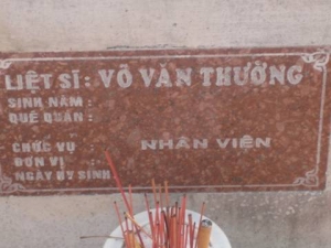 Nhắn tìm thân nhân liệt sĩ Võ Văn Thường