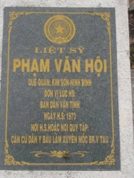 Nhắn tìm thân nhân liệt sỹ  Phạm Văn Hội 