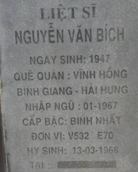 Tìm thân nhân liệt sĩ Nguyễn Văn Bích