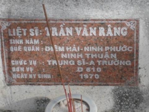 Nhắn tìm thân nhân liệt sỹ Trần Văn Râng