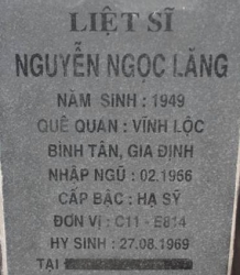 Tìm thân nhân liệt sĩ Nguyễn Ngọc Lãng