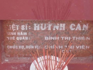 Nhắn tìm thân nhân liệt sỹ Huỳnh Cần