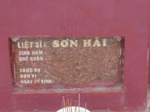 Nhắn tìm thân nhân liệt sĩ Sơn Hải