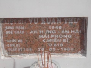 Nhắn tìm thân nhân liệt sỹ Vũ Xuân Thu