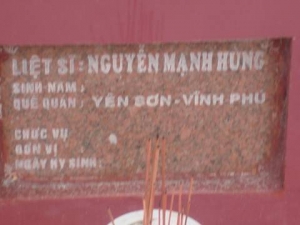 Nhắn tìm thân nhân liệt sỹ  Nguyễn Mạnh Hùng