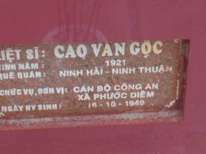Nhắn tìm thân nhân liệt sỹ Cao Văn Gộc