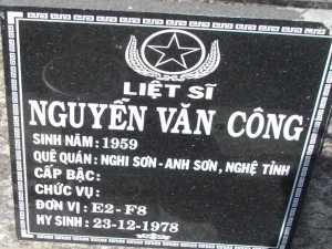 Nhắn tìm thân nhân liệt sỹ  Nguyễn Văn Công
