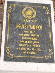 Nhắn tìm thân nhân liệt sỹ  Nguyễn Văn  Kích 