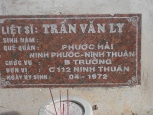 Nhắn tìm thân nhân liệt sỹ Trần Văn Ly