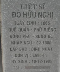 Tìm thân nhân liệt sĩ Đỗ Hữu Nghị