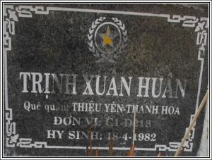Nhắn tìm thân nhân liệt sỹ  Trịnh Xuân Huân
