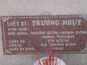 Nhắn tìm thân nhân liệt sỹ Trương Nhựt