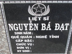 Nhắn tìm thân nhân liệt sỹ  Nguyễn Bá Đạt