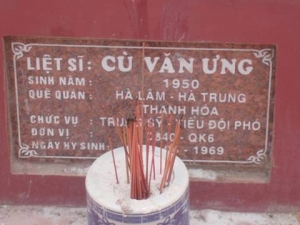 Nhắn tìm thân nhân liệt sỹ  Cù Văn Ưng