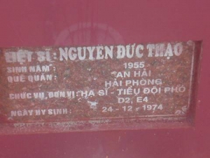 Nhắn tìm thân nhân liệt sỹ Nguyễn Đức Thạo