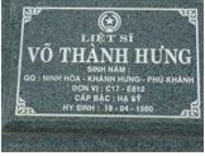 Tìm thân nhân liệt sĩ Võ Thành Hưng