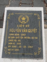 Nhắn tìm thân nhân liệt sỹ Nguyễn Văn Quyết