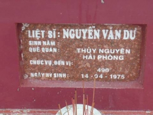 Nhắn tìm thân nhân liệt sỹ Nguyễn Văn Dư