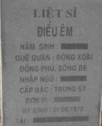 Tìm thân nhân liệt sĩ Điểu Êm