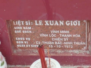 Nhắn tìm thân nhân liệt sỹ  Lê Xuân Giới