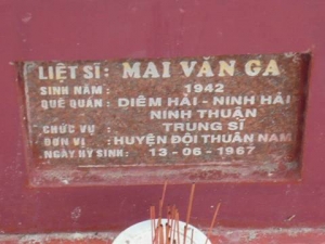 Nhắn tìm thân nhân liệt sỹ Mai Văn Ga