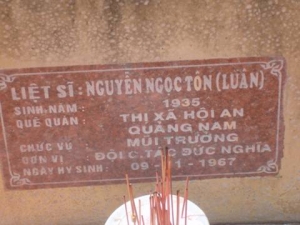 Nhắn tìm thân nhân liệt sỹ  Nguyễn Ngọc Tôn (Luân)