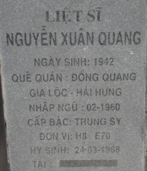 Tìm thân nhân liệt sĩ Nguyễn Xuân Quang