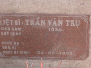Nhắn tìm thân nhân liệt sĩ Trần Văn Trụ