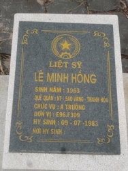 Nhắn tìm thân nhân liệt sỹ  Lê Minh Hồng