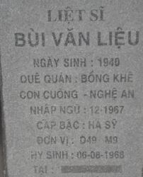 Tìm thân nhân liệt sĩ Bùi Văn Liệu