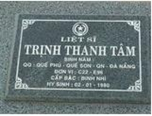 Tìm thân nhân liệt sĩ Trịnh Thanh Tâm