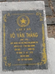 Nhắn tìm thân nhân liệt sĩ Võ Văn Thắng