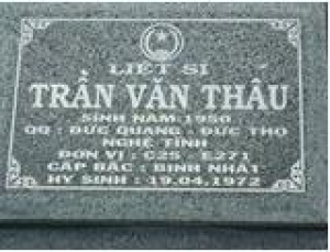 Tìm thân nhân liệt sĩ Trần Văn Thâu