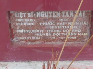 Nhắn tìm thân nhân liệt sỹ  Nguyễn Tân Tai