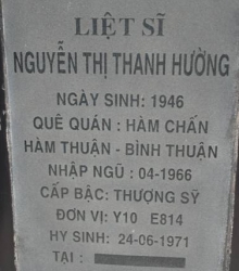 Tìm thân nhân liệt sĩ Nguyễn Thị Thanh Hường
