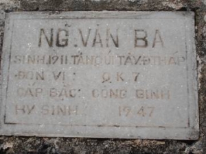  Nhắn tìm thân nhân liệt sỹ Nguyễn Văn Ba