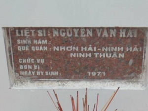 Nhắn tìm thân nhân liệt sỹ  Nguyễn Văn Hải