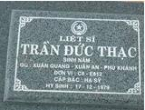 Tìm thân nhân liệt sĩ Trần Đức Thạc