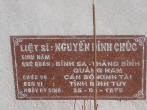 Nhắn tìm thân nhân liệt sỹ  Nguyễn Đình Chúc