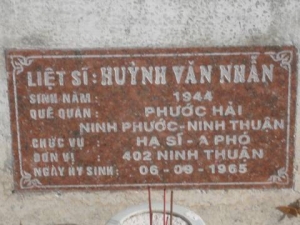 Nhắn tìm thân nhân liệt sỹ Huỳnh Văn Nhẫn