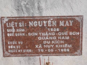 Nhắn tìm thân nhân liệt sỹ  Nguyễn May