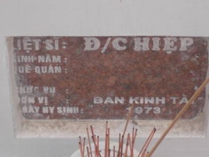 Nhắn tìm thân nhân liệt sĩ Hiệp