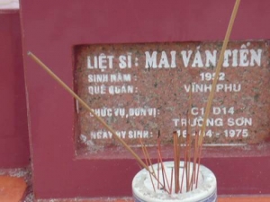 Nhắn tìm thân nhân liệt sỹ Mai Văn Tiến