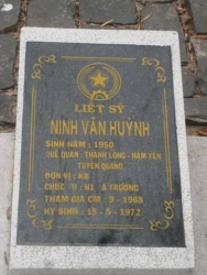 Nhắn tìm thân nhân liệt sỹ Ninh Văn Huỳnh