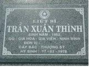 Tìm thân nhân liệt sĩ Trịnh Xuân Thình