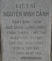 Tìm thân nhân liệt sĩ Nguyễn Minh Cảnh