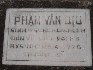 Nhắn tìm thân nhân liệt sỹ Phạm Văn Dịu  