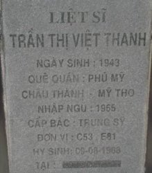 Tìm thân nhân liệt sĩ Trần Thị Việt Thanh